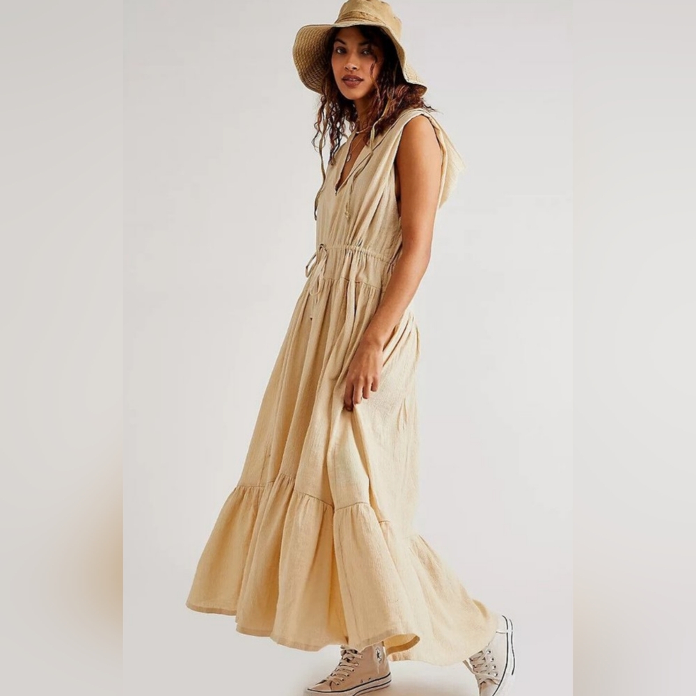 Free People Large Billowy Maxi Dress with Hoodie Endless Summer